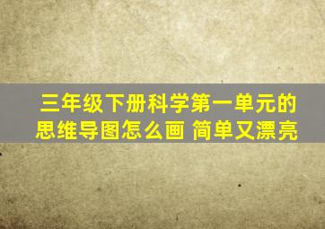 三年级下册科学第一单元的思维导图怎么画 简单又漂亮